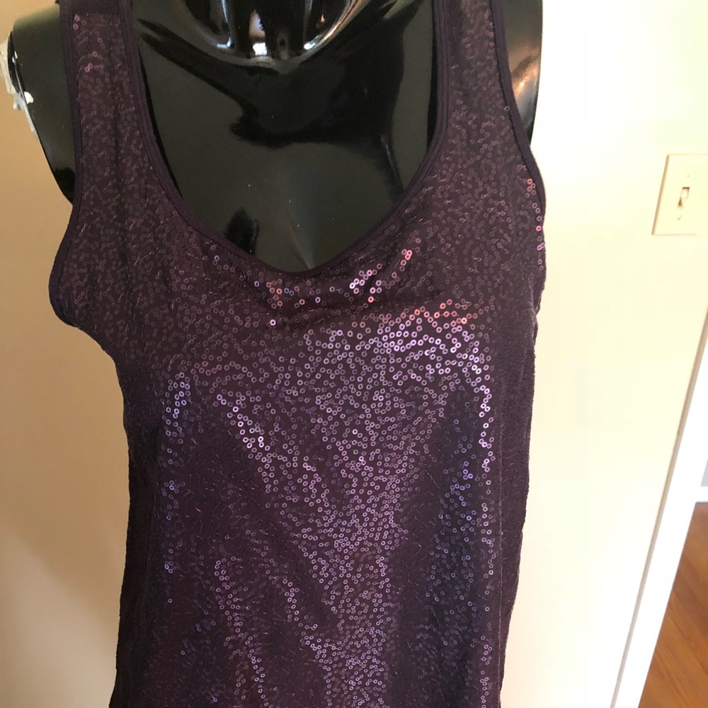 Apt. 9 Purple Sequin Top, L